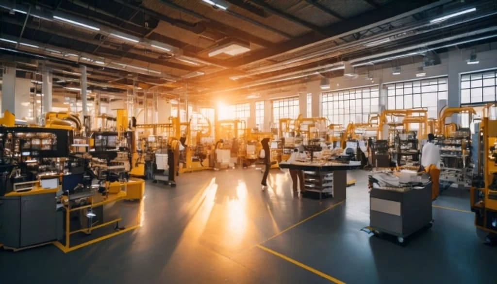 Clean, organized workspace in Canadian facility under warm lighting