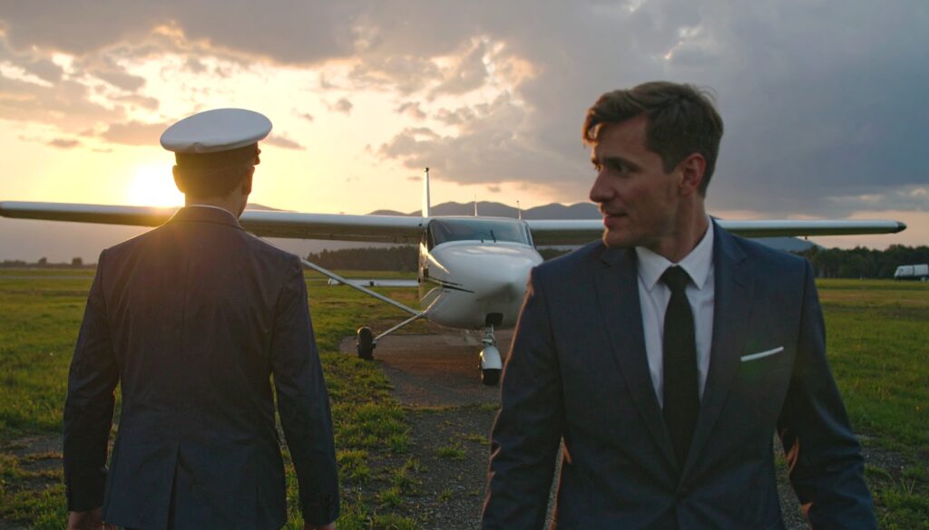 Two pilots approaching a small aircraft, illustrating the consequences of shortcuts and the critical role of a strong safety culture.