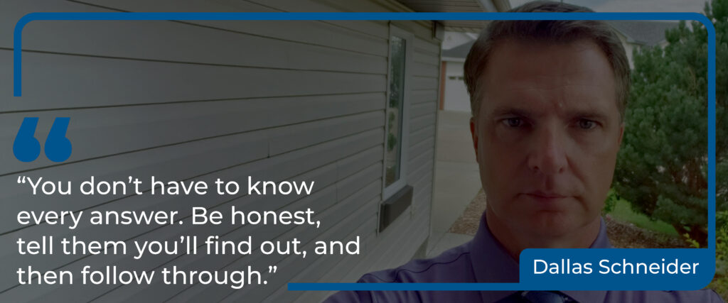 Dallas Schneider sharing his advice on honest and accountable safety leadership.