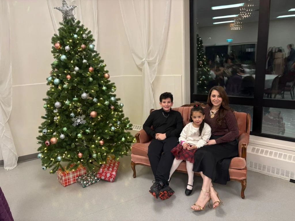 Nancy Aboultaif with family during a Christmas Evemt